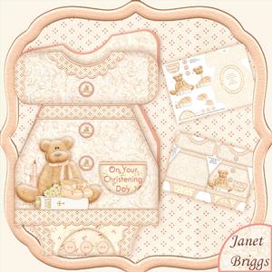 Christening Gown Shaped Card Mini Kit
