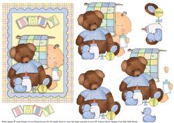 Baby Boy & Tattered Ted Decoupage