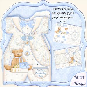 Christening Suit Boy Shaped Card Mini Kit