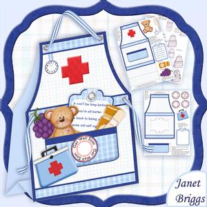 Nurse Apron Get Well Thank You Birthday Tent Card Mini Kit
