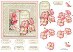 Vintage Poppies & Daisies 6x6 Card Topper & Decoupage