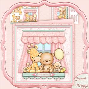 Baby Girl Nursery Window Shelf 8x8 Mini Kit & Decoupage