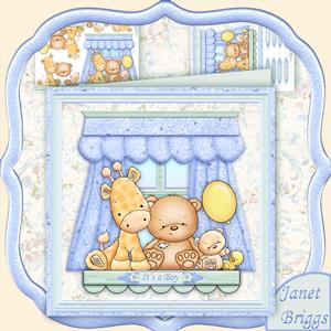 Baby Boy Nursery Window Shelf 8x8 Mini Kit & Decoupage
