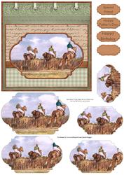 Horse Racing the Jump Men Birthday Father's Day Quick Card
