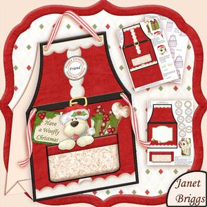 Christmas Santa Apron & Westie Tent Card Mini Kit