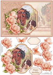 Special Friends Vintage Horse & Dog Decoupage
