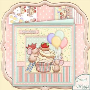 Cupcake Candle on Top 8x8 Mini Kit & Decoupage