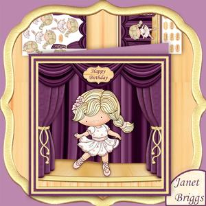Ballerina Izzy 8x8 Mini Kit, Decoupage & Ages