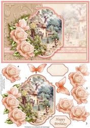 Vintage Rose Cottage Card Topper & Decoupage