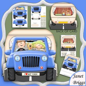Caravan & Jeep 3D Shaped Tent Card Kit