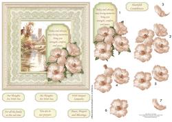 Sympathy Sepia Poppies Card Topper & Decoupage