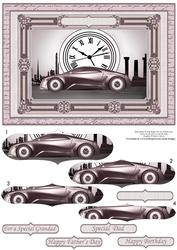 Pewter Sports Car Card Topper & Pyramage