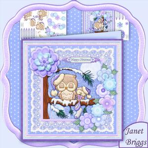Christmas Owls Holiday Wishes 8x8 Mini Kit & Decoupage