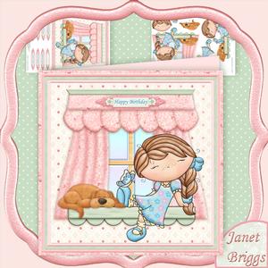 Izzy's Butterfly on Window Ledge 8x8 Mini Kit & Decoupage