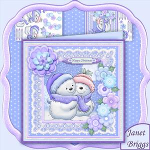 Christmas Snowmen 8x8 Mini Kit & Decoupage