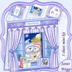 Singing Snowmen Christmas Window Aperture 8x8 Mini Kit