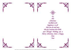 Christmas Insert & Verse in Plum Christmas Tree Shape