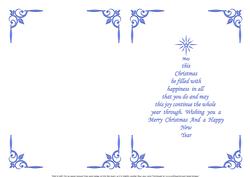 Christmas Insert & Verse in Blue Christmas Tree Shape
