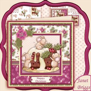 Christmas Holly Pudding 7x7 Mini Kit & Decoupage