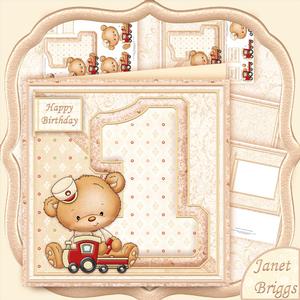 Ist Birthday Boy with Train 8x8 Mini Kit