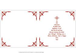6x6 Christmas Insert & Verse in Red Christmas Tree Shape