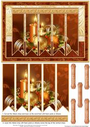 Christmas Baubles & Candles Ribbon Strips Quick Card