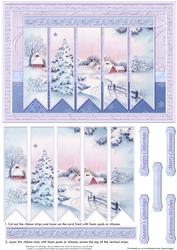 Christmas Snowy Lane Ribbon Strips Quick Card