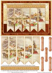 Christmas Train Station Ribbon Strips Quick Card