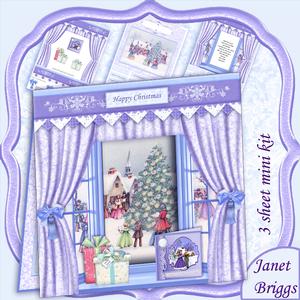 Vintage Carol Singers Christmas Window Aperture 8x8 Mini Kit