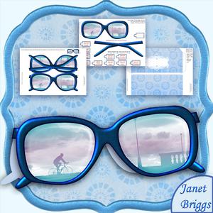 Reflection in Cycling Glasses Shaped Card Kit