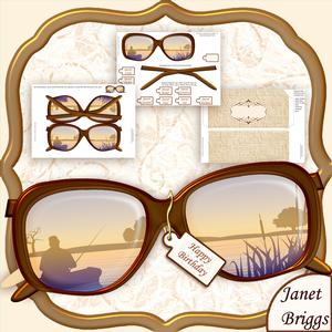 Reflection in Fishing Glasses Shaped Card Kit