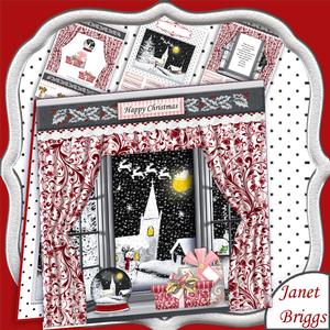 Christmas Eve Window Aperture 8x8 Mini Kit Winter Scene 2