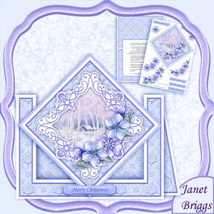 Christmas Winter Florals Diamond Front Mini Kit & Decoupage