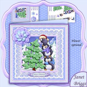 Penguin Fun Decorate the Tree 8x8 Christmas Mini Kit