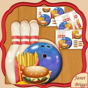 Bowling Night Out Shaped Card Mini Kit & Decoupage