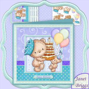 Time to Share Cake Birthday 8x8 Mini Kit & Decoupage