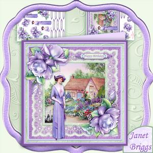 Lady in Cottage Garden 8x8 Mini Kit & Decoupage