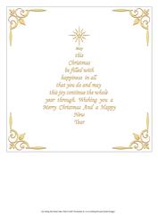 8x8 Christmas Insert & Verse in Gold Christmas Tree Shape