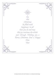 8x8 Christmas Insert & Verse in Silver Christmas Tree Shape