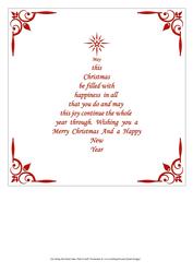 8x8 Christmas Insert & Verse in Red Christmas Tree Shape