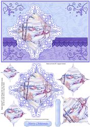 Christmas Village in Woodland Card Topper & Diamond Pyramage