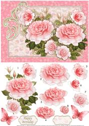Pink Roses Card Topper & Decoupage