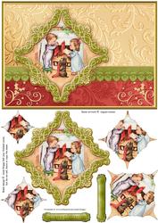 Hanging Christmas Stockings Card Topper & Diamond Pyramage