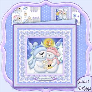 Singing Snowmen Christmas 8x8 Mini Kit & Decoupage