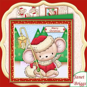 Little Lantern Mouse 7x7 Christmas Mini Kit & Decoupage