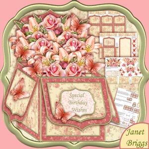 Lilies & Roses Pop Up Box Card 7.5"