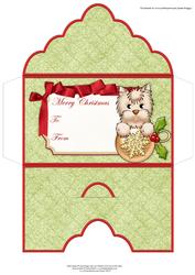 Christmas Money Wallet Westie with Bauble