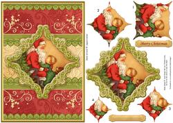 Visit from Santa Christmas Card Topper & Diamond Pyramage
