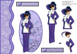 Vintage Lady in Lilac Topper Decoupage