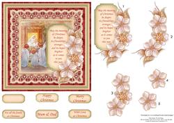 Christmas Floral Tag & Nativity Card Topper & Decoupage
